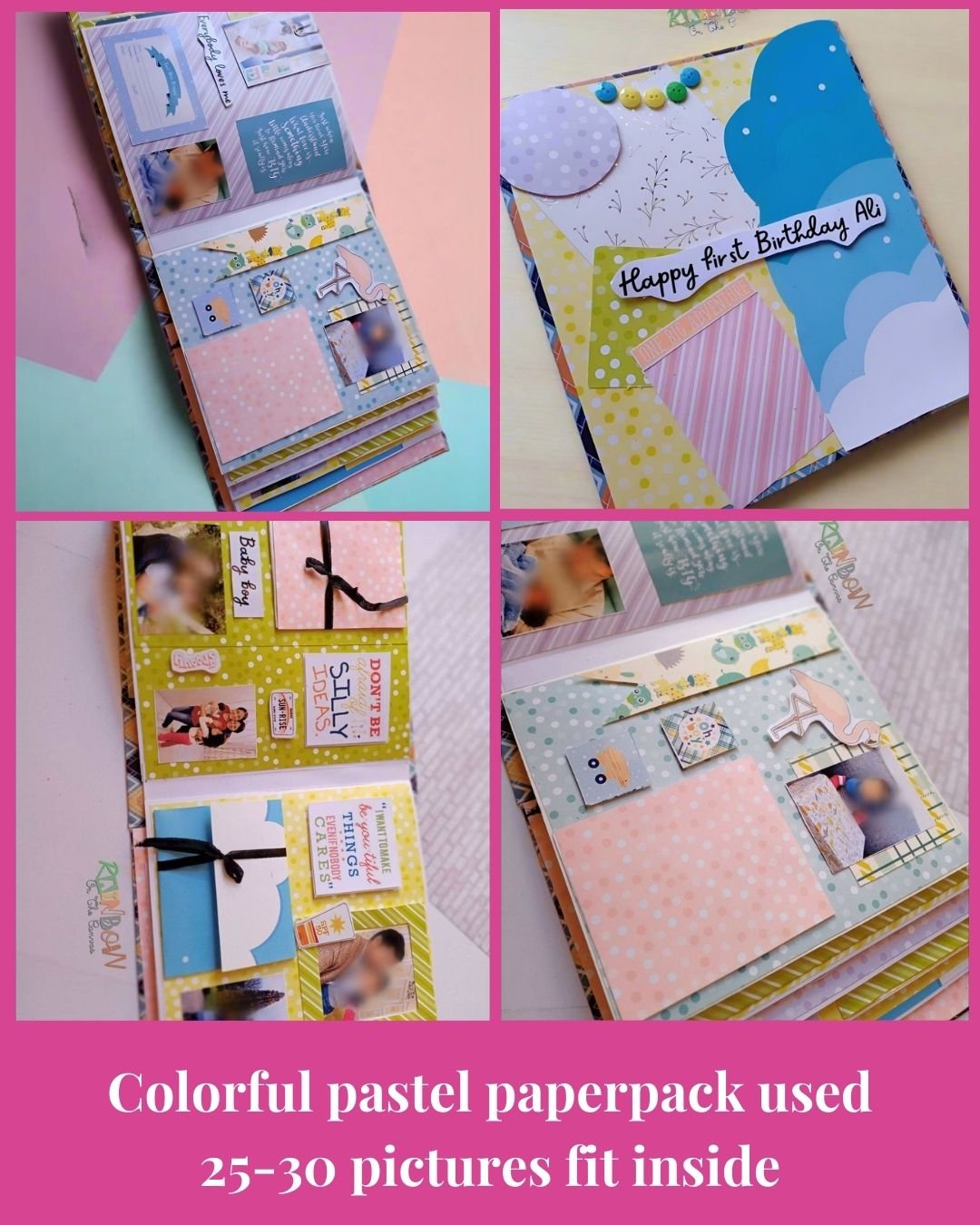 Pastel Baby Boy First Birthday Scrapbook - Image 4