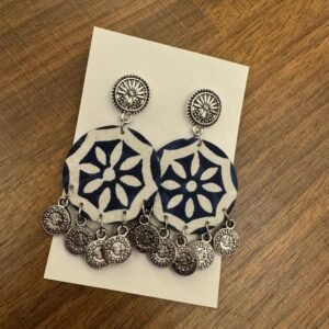 Handcrafted fabric earrings Design B - 1 set